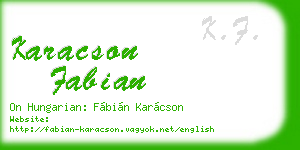 karacson fabian business card
